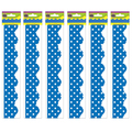 Teacher Created Resources Blue Mini Polka Dots Border Trim, 35 Feet/Pack, PK6 TCR4666